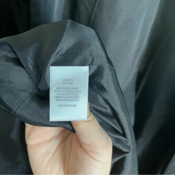 To The Max black satin open front belted trench coat size small - Picture 14 of 15